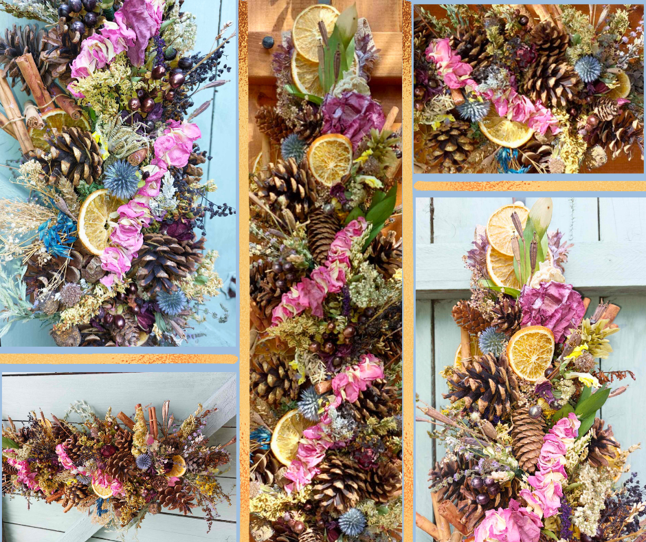 Dried Flower Door/Wall hanging arrangement