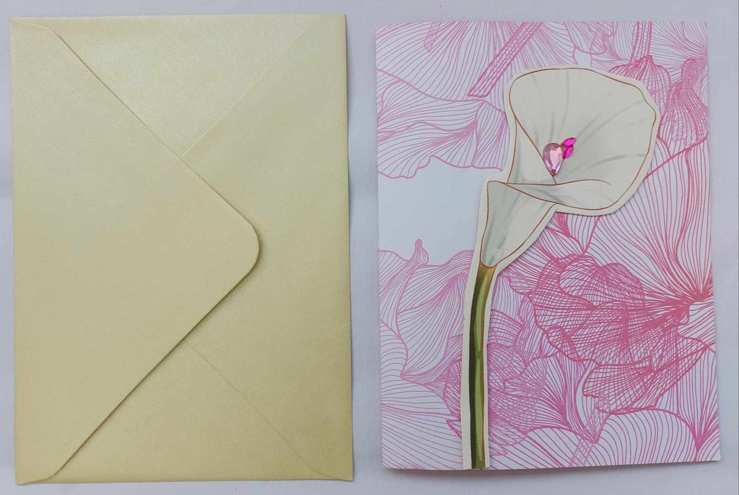 Lily greetings card and matching gift tag set by LucyRose Handmade at Rosies Garden