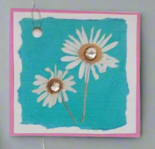 Handmade daisy card and gift tag set
