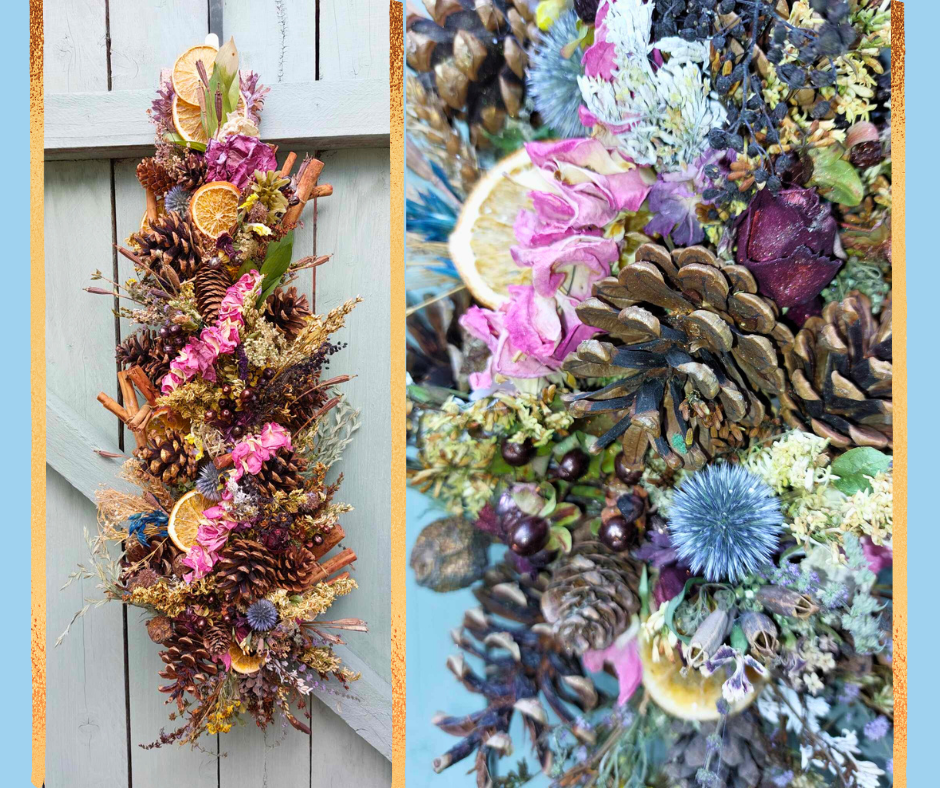 Dried Flower Door/Wall hanging arrangement