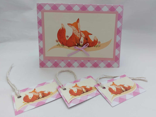 LucyRose Handmade at Rosies Garden card and gift tag set fox design