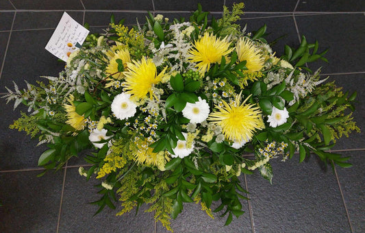 Florists Choice Funeral Casket Spray with 24" base