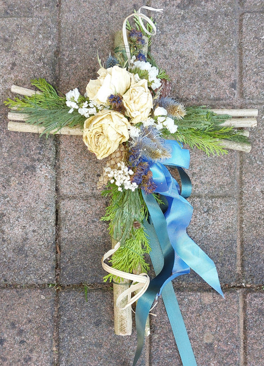 Dried Flower Easter Cross