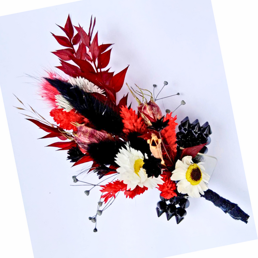 Dried Botanicals Wrist Corsage and Boutonniere Set